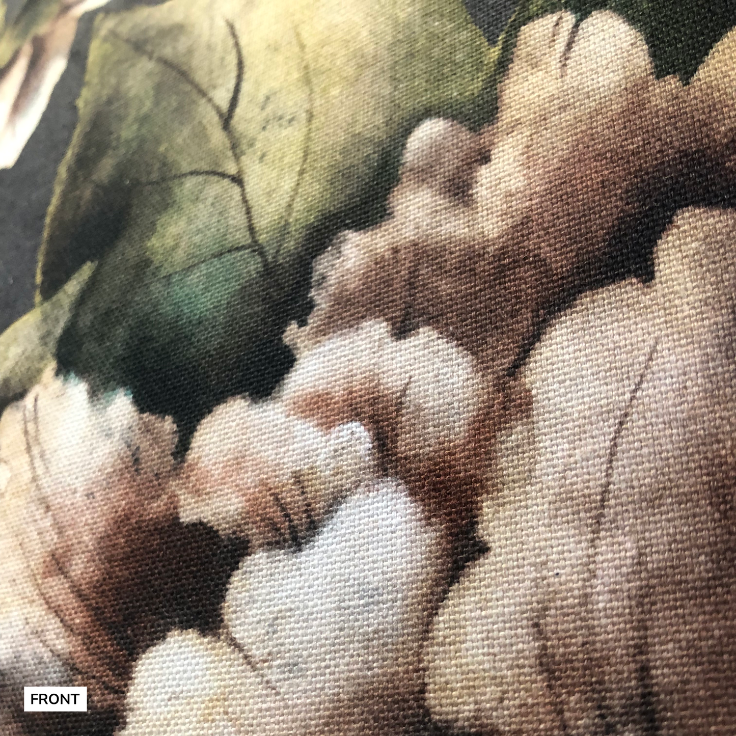 Powder Flowers Cushion Cover in Antique Greens