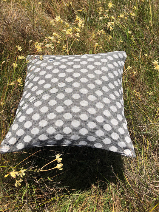 Woven Polka Cushion Cover in Black & White