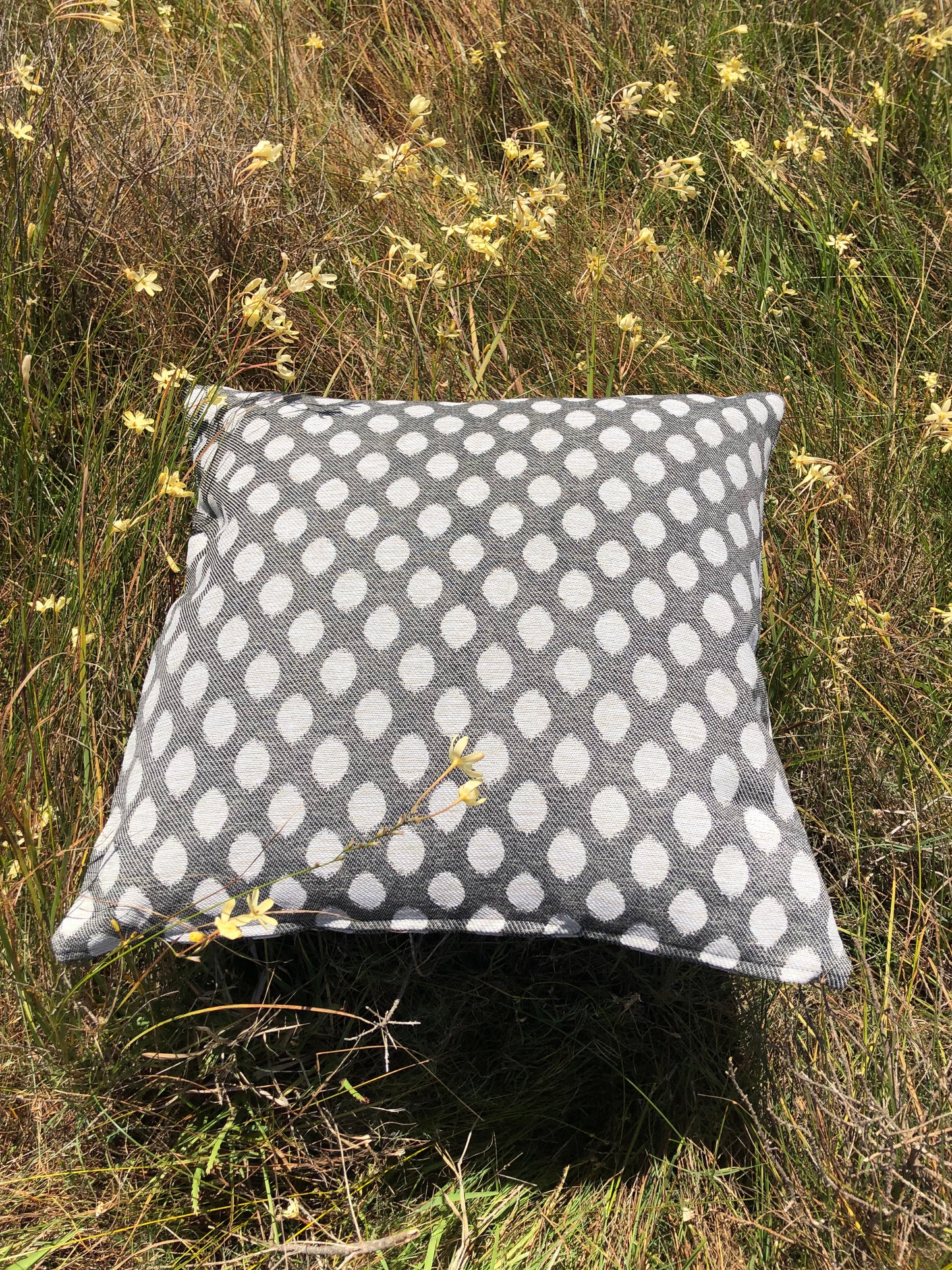 Woven Polka Cushion Cover in Black & White